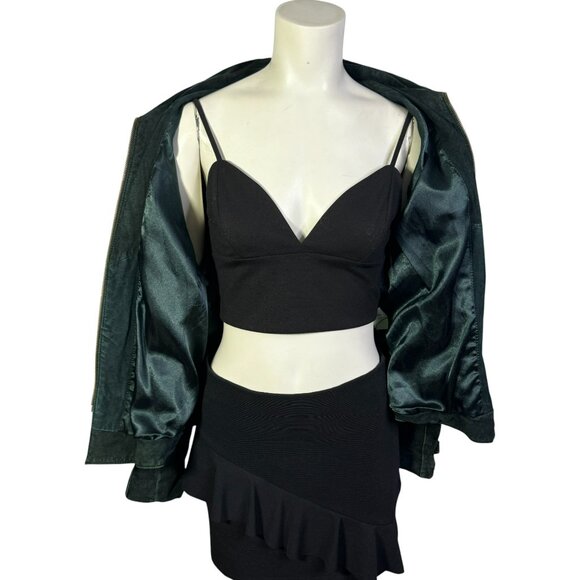 Vintage Hide Park Green Suede Leather Jacket Women's Small | Moto Biker - Picture 4 of 12